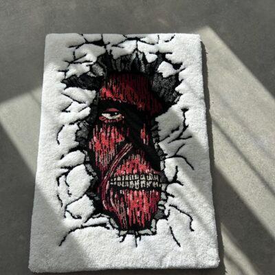 Face in The Wall Rug